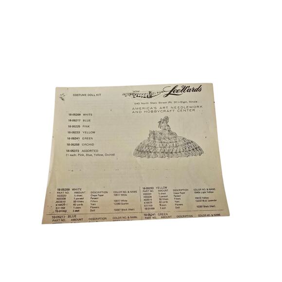 Vintage "Belle of the Ball" 63" Costume Doll Kit by Lee Wards - Picture 6 of 6